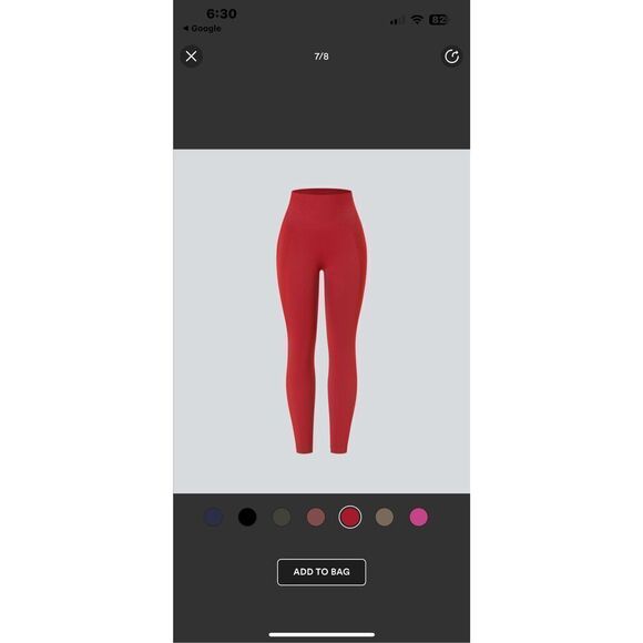 New Halara Women's XS 7/8 Seamless Flow High Waisted Butt Lifting Leggings Salsa - Picture 6 of 12